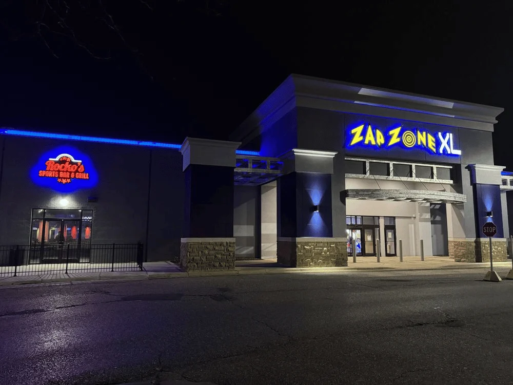 Front of the Zap Zone XL building.