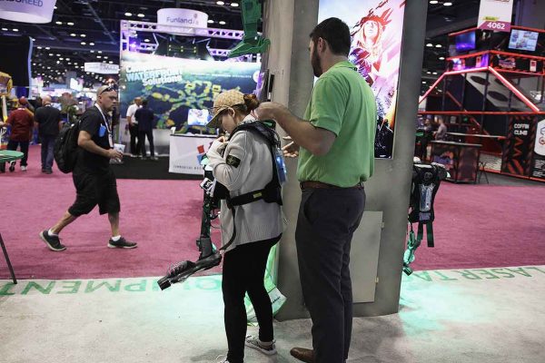 IAAPA 2019 in the books! Here we have Sales Director Mike helping a customer try on the lasertag vest. Industrial, Immersive, and Innovative Lasertag Equipment Manufactured in Plymouth Michigan. Helping Operators since 1997 by providing World Record Breaking Lasertag Equipment.